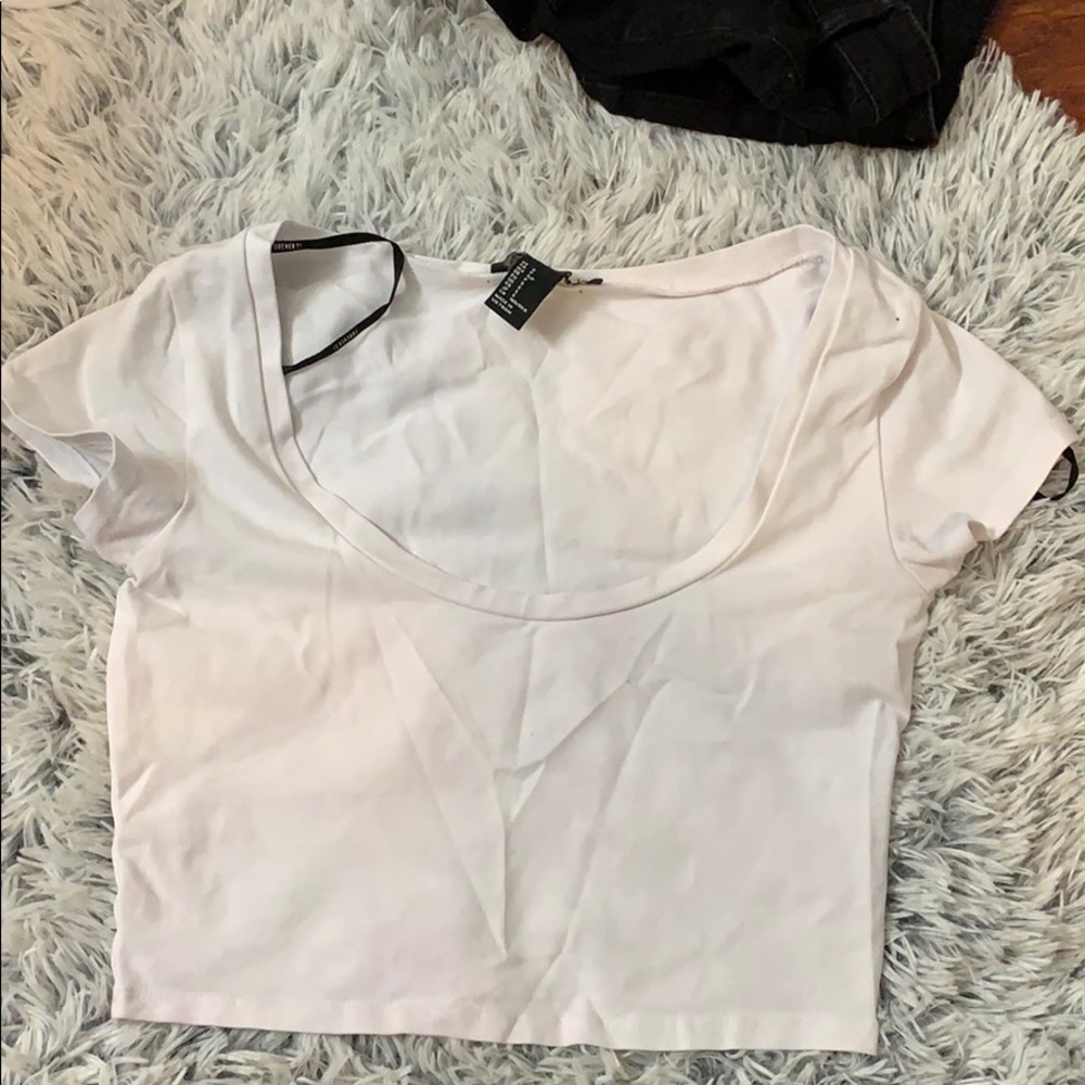 white crop top